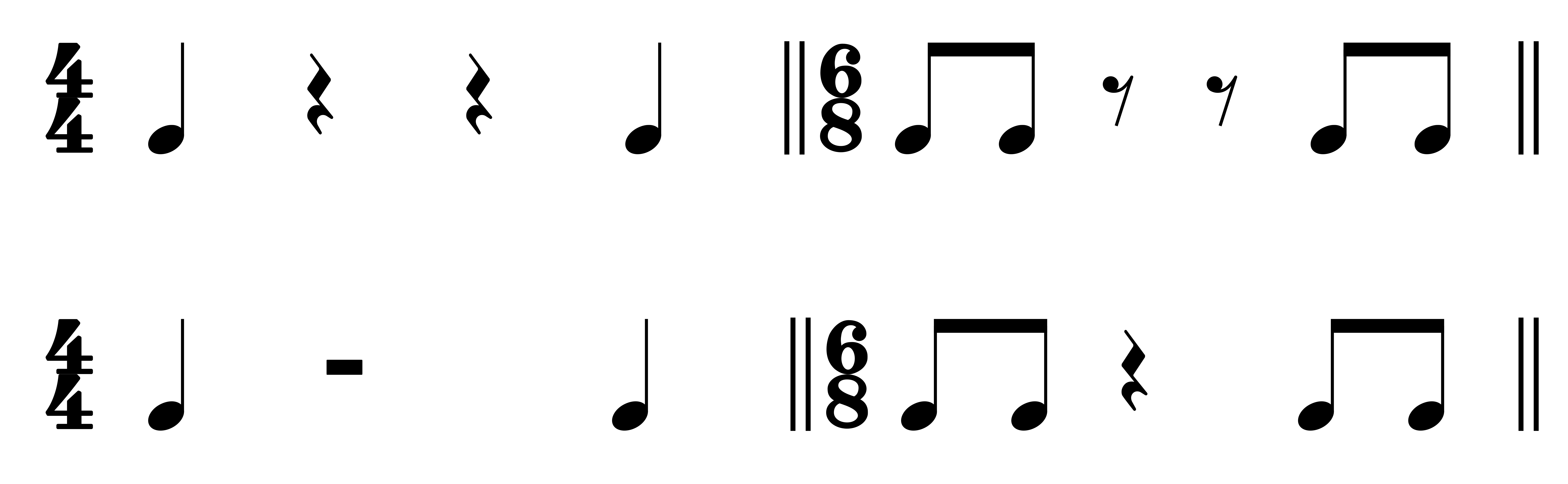 Example showing rests should not cross the barline within a measure